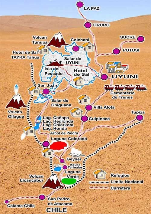 Mapa Salar de Uyuni
